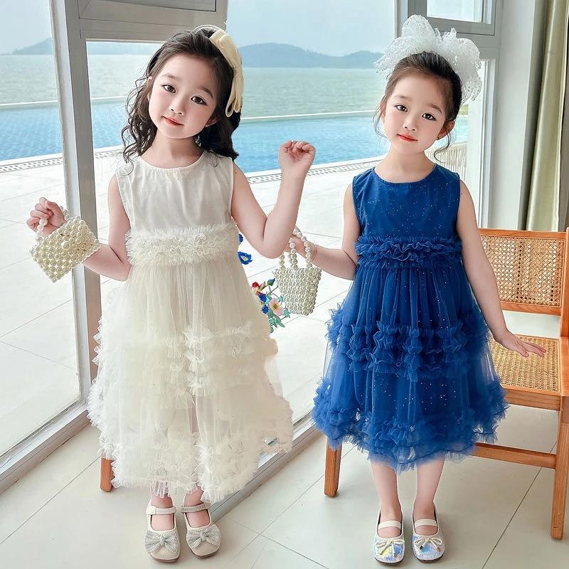 【Princess Mankaidi】Girls dresses girls princess dresses children's mesh tulle skirts Sweetcute dress