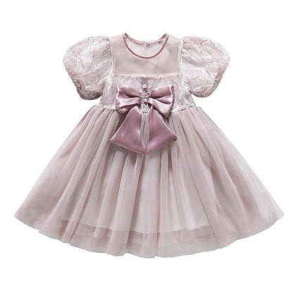 [Princess Mankadi] 1-9 Years Dress For Kids Girl Princess Dress Lace Design Baby Girls Kids Dresses Tutu Birthday Party