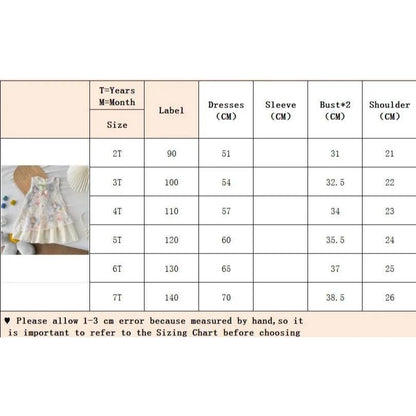 [PRINCESSMankaidi]Girls Sleeveless Tulip Print Dress with Bow – Soft Cotton Summer Dress for Ages 3-7, Sweet Princess