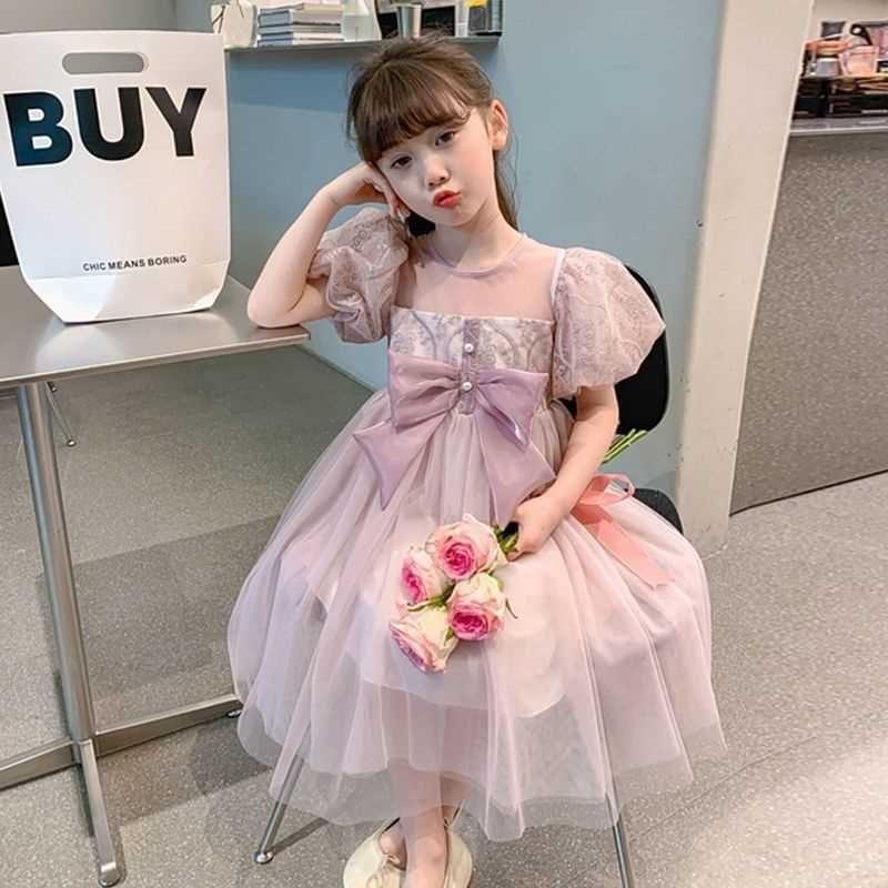 [Princess Mankadi] 1-9 Years Dress For Kids Girl Princess Dress Lace Design Baby Girls Kids Dresses Tutu Birthday Party