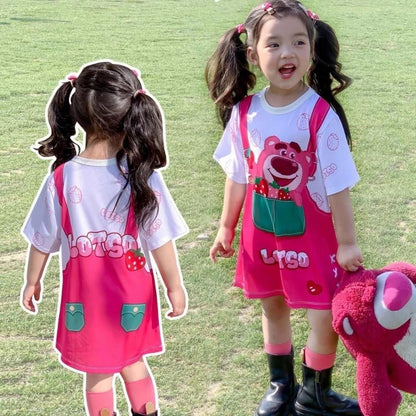 Princess Mankaidi 1-9 years old three-color suit cartoon multi-T skirt dress rabbit Judy skirt