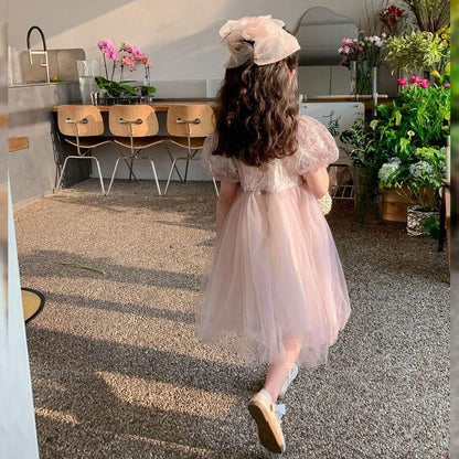 [Princess Mankadi] 1-9 Years Dress For Kids Girl Princess Dress Lace Design Baby Girls Kids Dresses Tutu Birthday Party