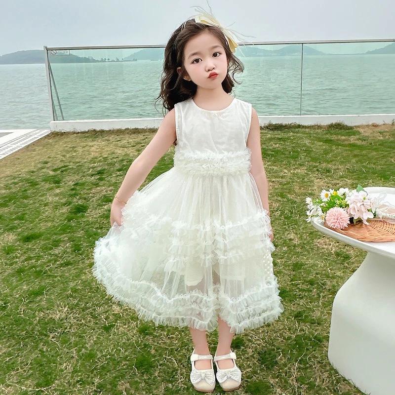 【Princess Mankaidi】Girls dresses girls princess dresses children's mesh tulle skirts Sweetcute dress