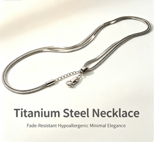 Stainless Steel Snake Chain Necklace for Men Women, Hypoallergenic Fade‑Resistant Flat Herringbone Choker Neck Jewelry for Daily Wear