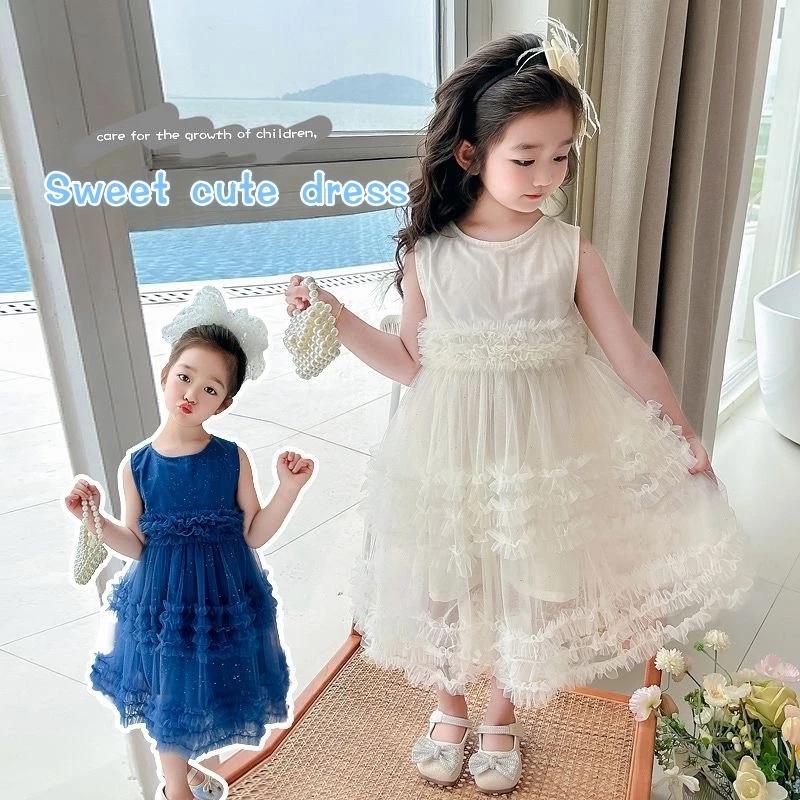 【Princess Mankaidi】Girls dresses girls princess dresses children's mesh tulle skirts Sweetcute dress