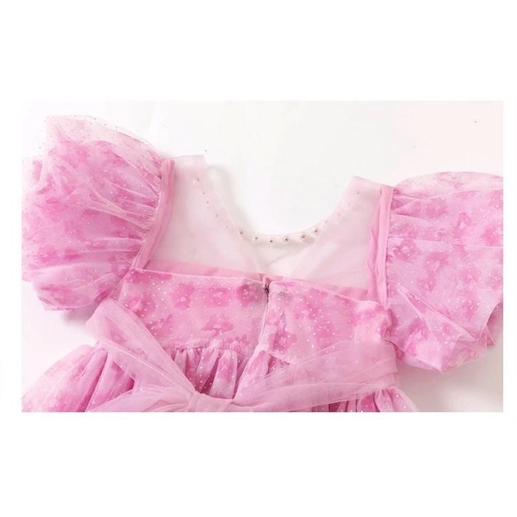 [PRINCESSMankaidi] 2-9 Years Girls' Magenta Headband Party Dress Imported Birthday Party Ribbon Dress